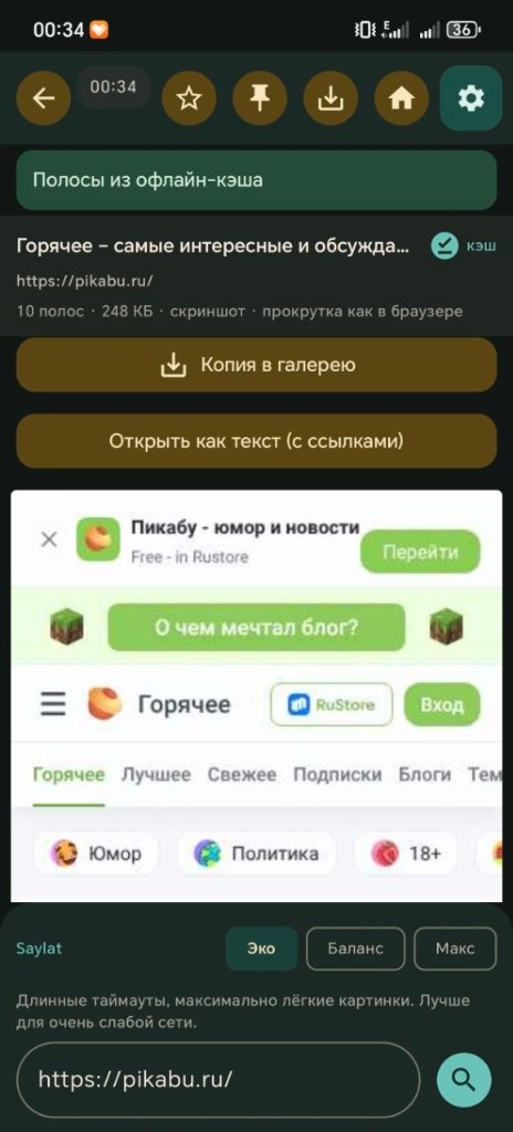 Режим полос STRIPS в Saylat